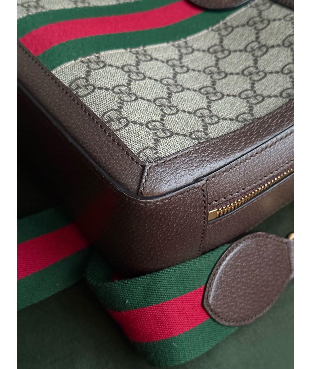 GUCCI Коричневая кожаная сумка через плечо, фото 8