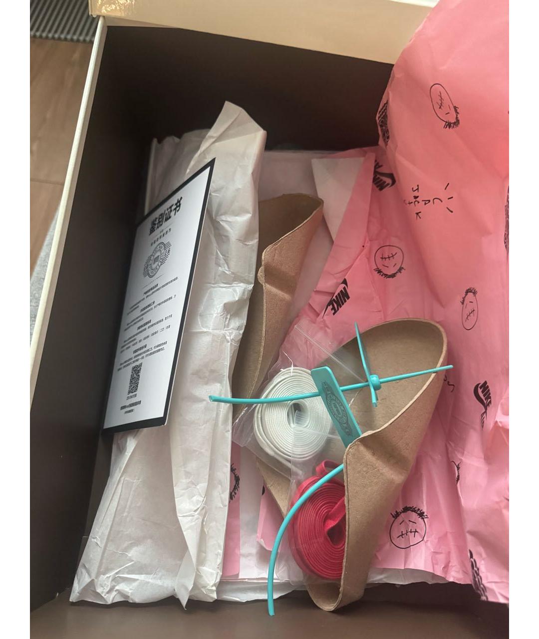 NIKE Бежевые кожаные низкие кроссовки / кеды, фото 6