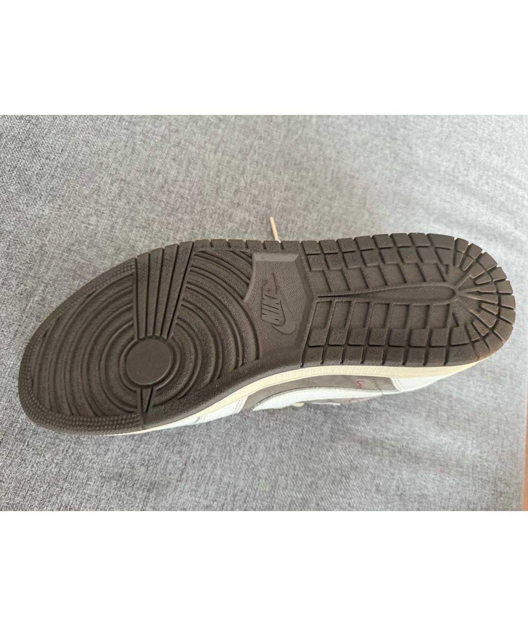 NIKE Бежевые кожаные низкие кроссовки / кеды, фото 5