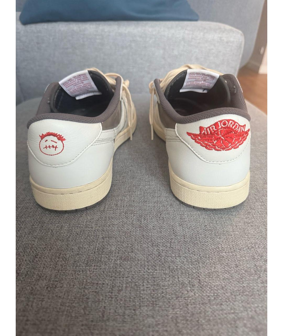 NIKE Бежевые кожаные низкие кроссовки / кеды, фото 4