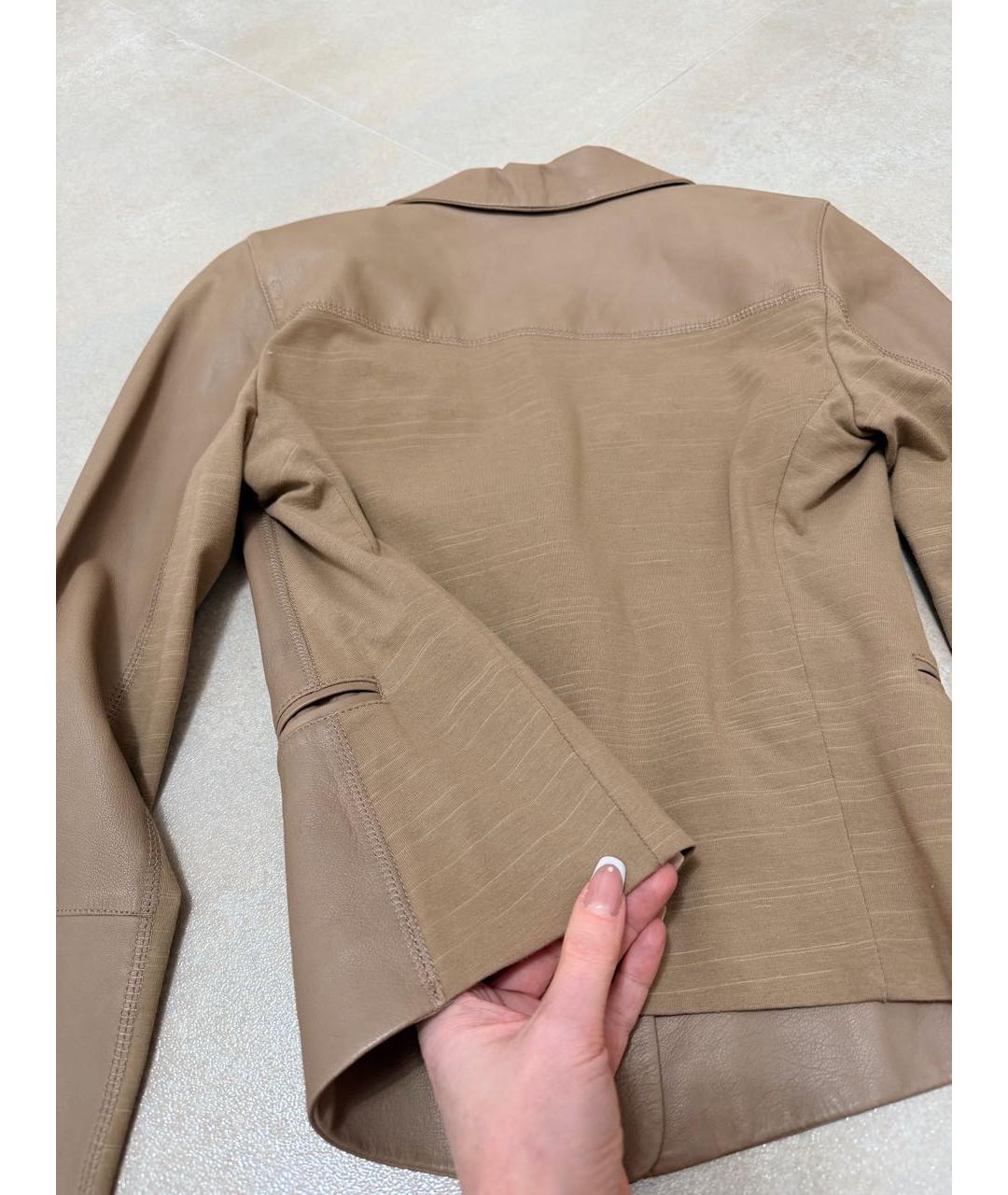 PINKO Коричневый кожаный жакет/пиджак, фото 7