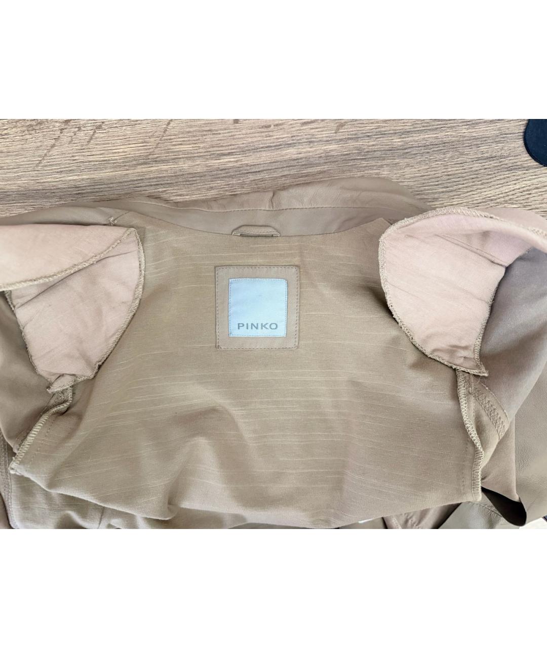 PINKO Коричневый кожаный жакет/пиджак, фото 3