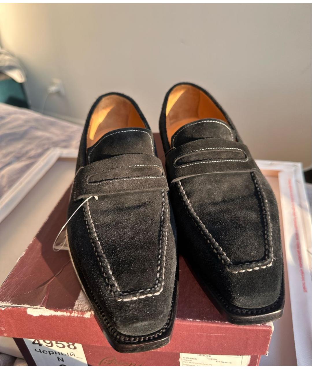 BRIONI Черные замшевые туфли, фото 2