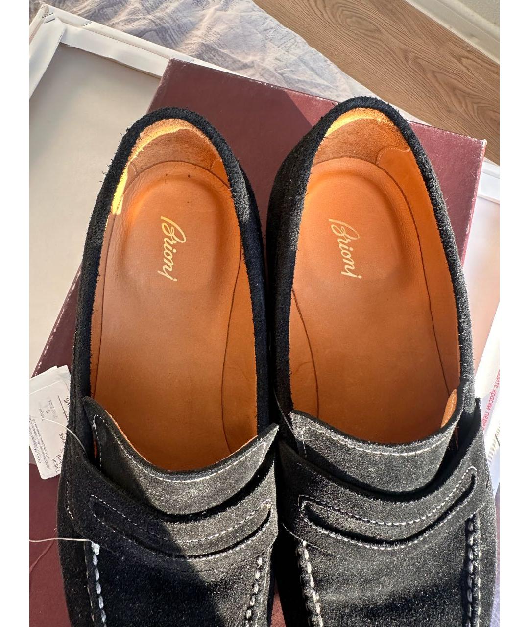 BRIONI Черные замшевые туфли, фото 5