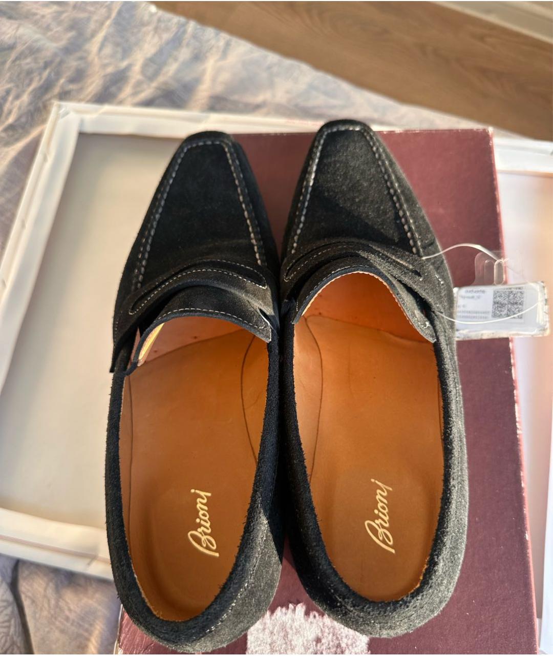 BRIONI Черные замшевые туфли, фото 3