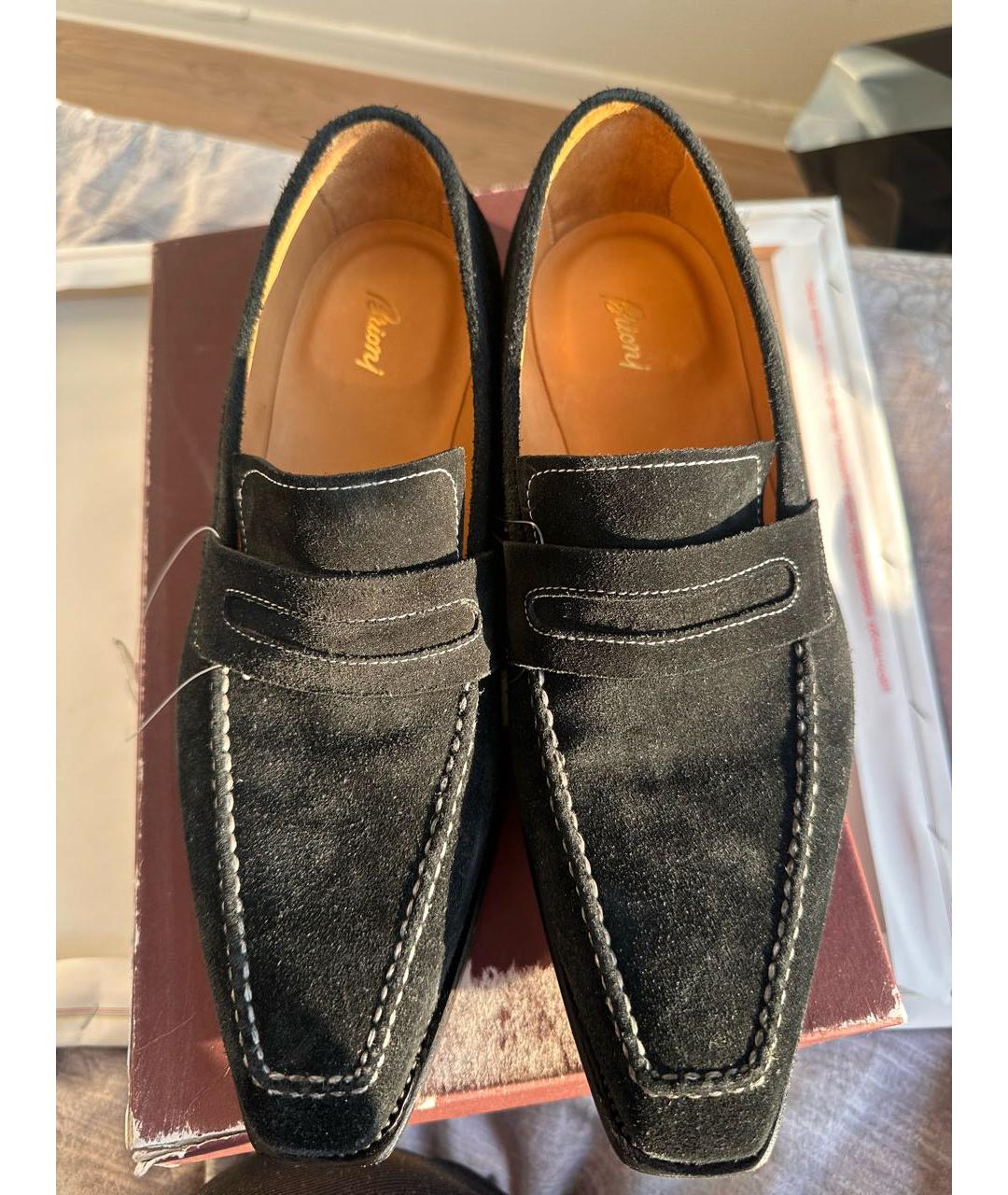 BRIONI Черные замшевые туфли, фото 7