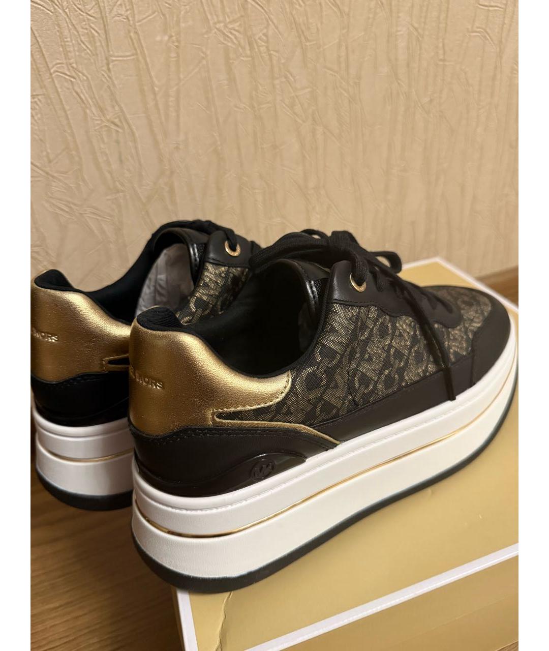 MICHAEL KORS Коричневые кожаные кроссовки, фото 5