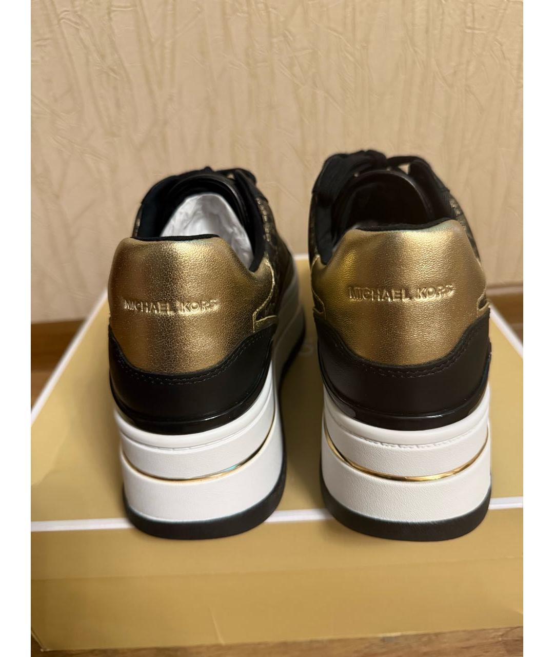 MICHAEL KORS Коричневые кожаные кроссовки, фото 4