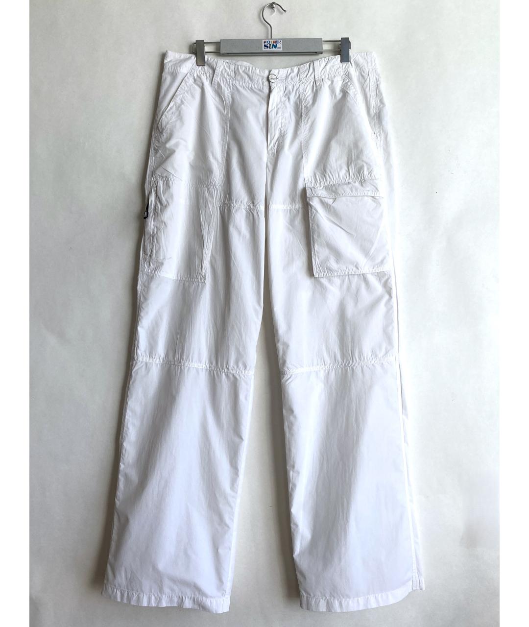 VERSACE Белые полиамидовые повседневные брюки, фото 10