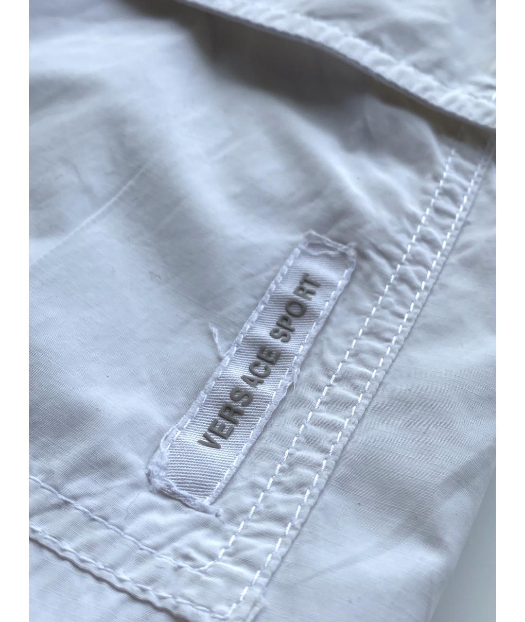VERSACE Белые полиамидовые повседневные брюки, фото 7