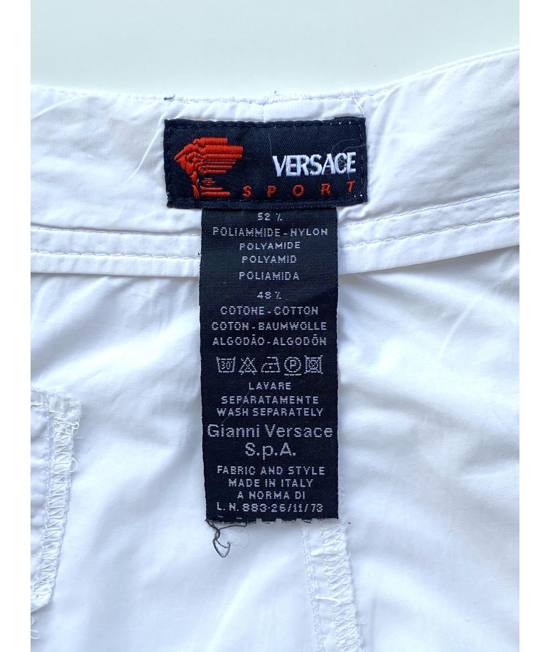 VERSACE Белые полиамидовые повседневные брюки, фото 9