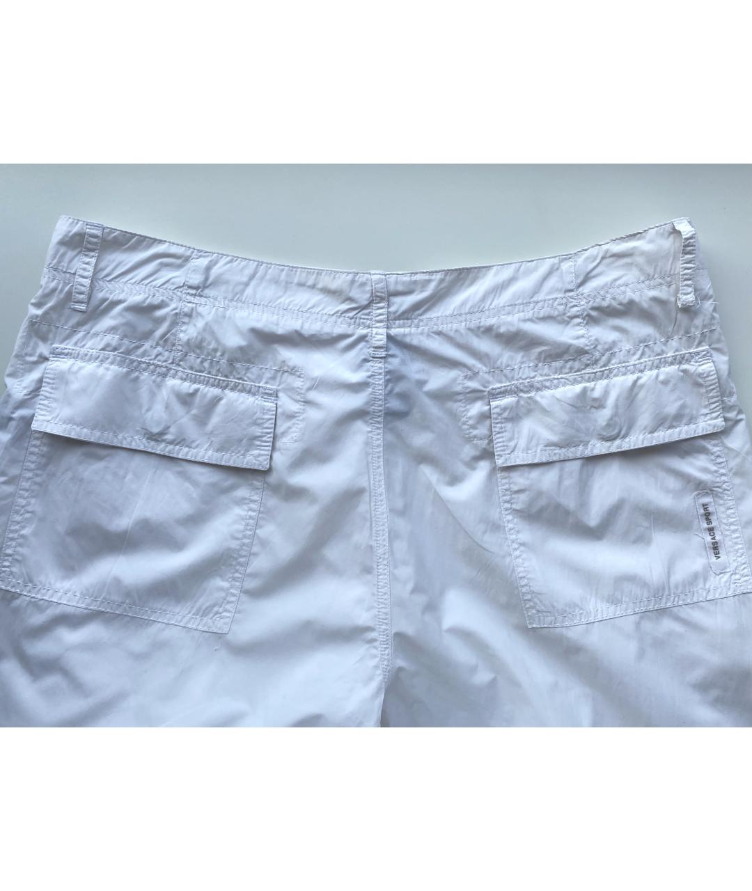 VERSACE Белые полиамидовые повседневные брюки, фото 4