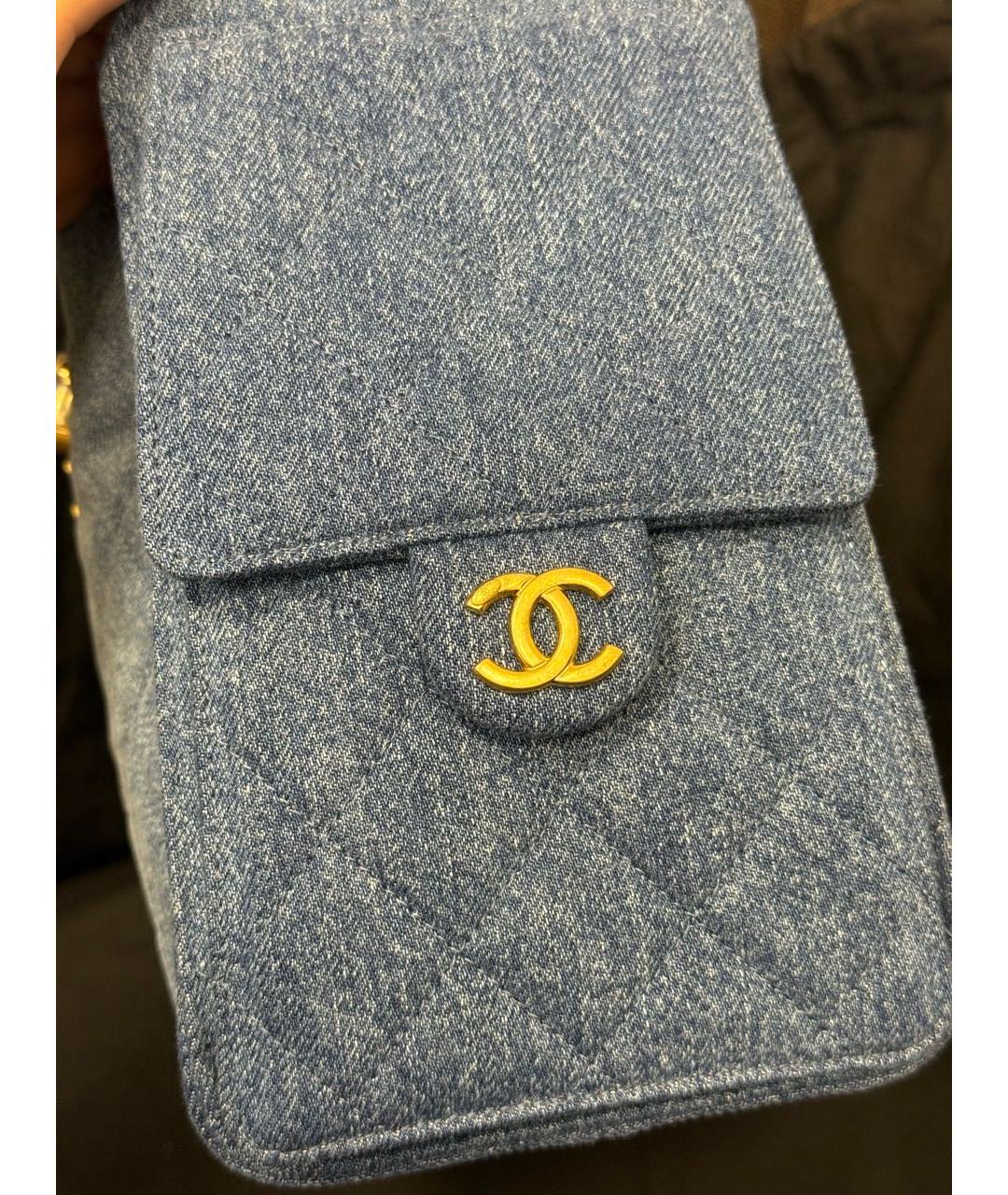 CHANEL Голубая деним сумка через плечо, фото 6