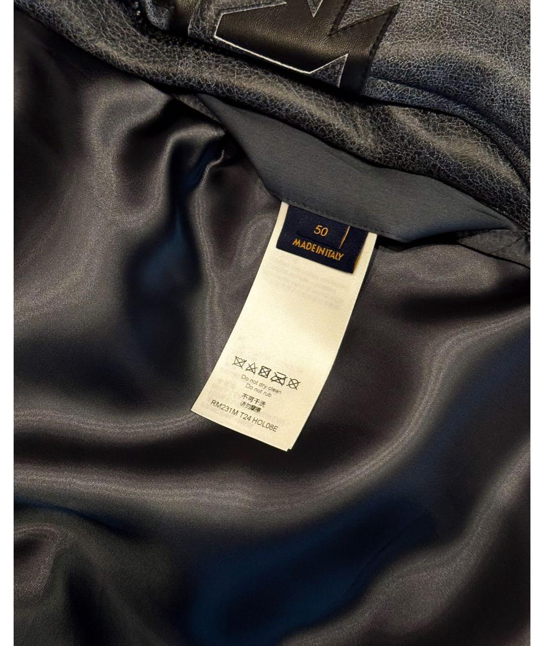 LOUIS VUITTON Антрацитовая кожаная куртка, фото 5