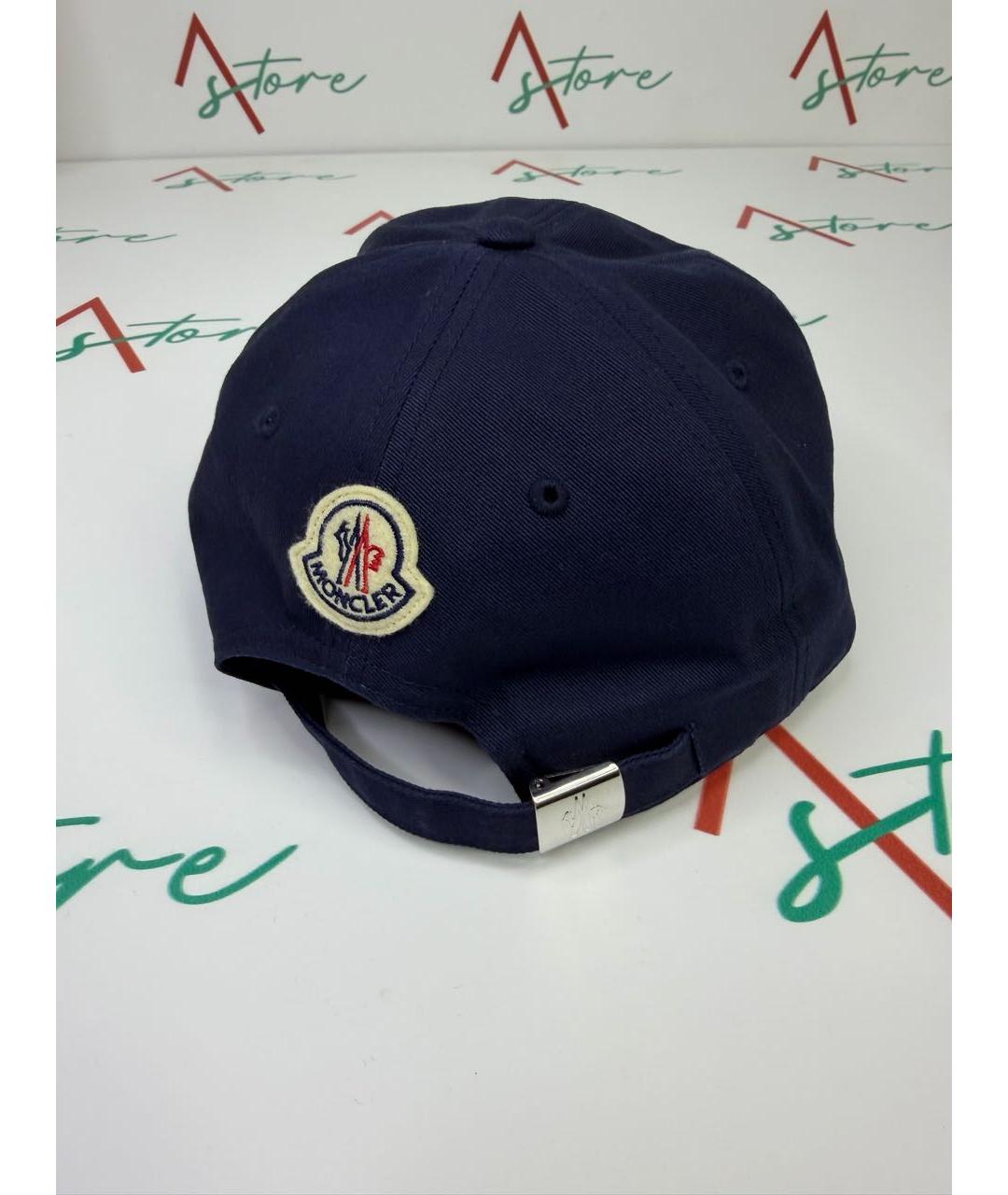 MONCLER Темно-синяя хлопковая кепка/бейсболка, фото 5