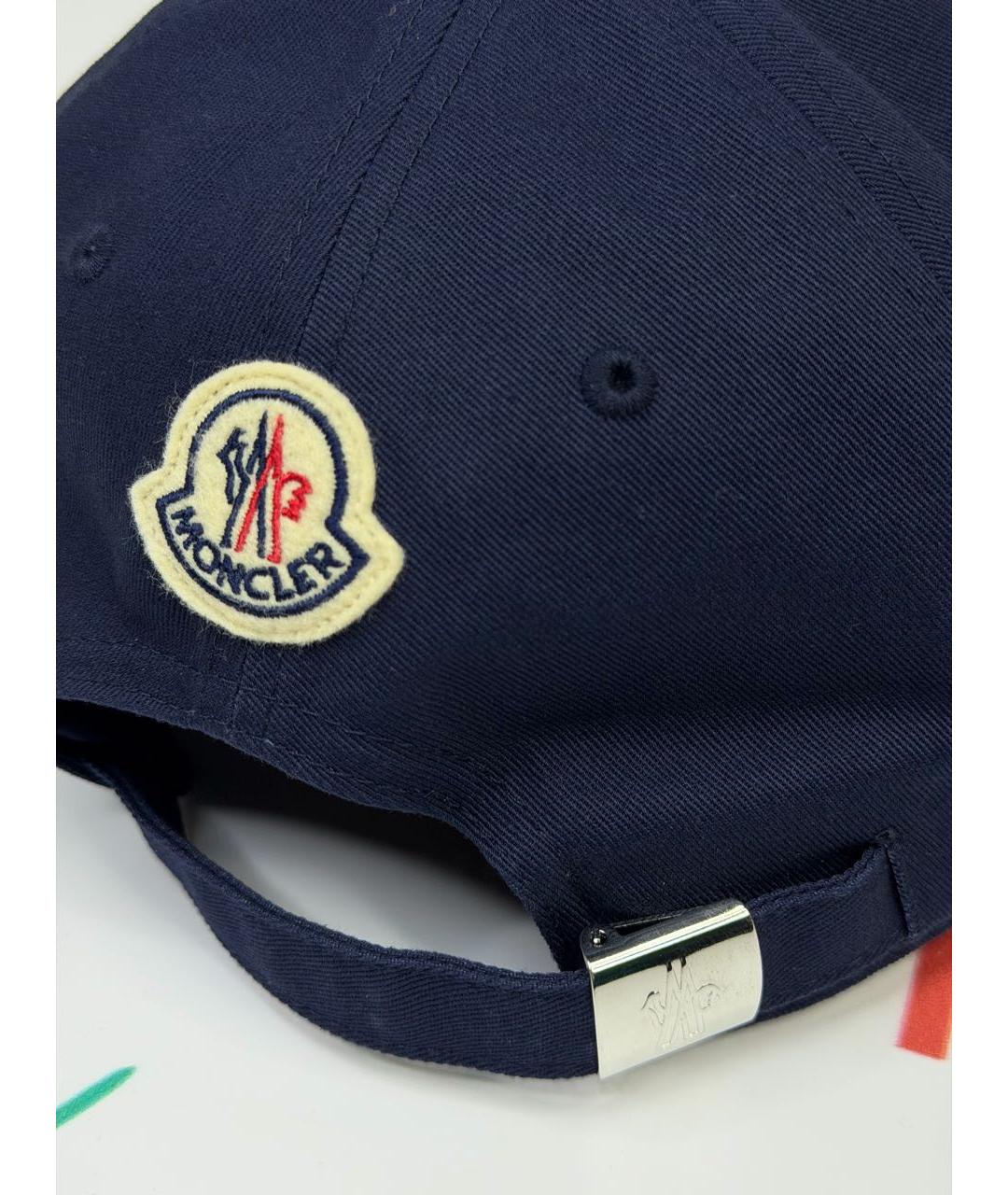 MONCLER Темно-синяя хлопковая кепка/бейсболка, фото 6