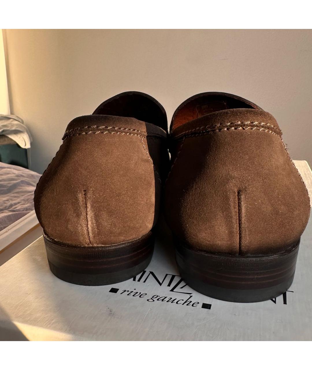 SAINT LAURENT Коричневые замшевые туфли, фото 4