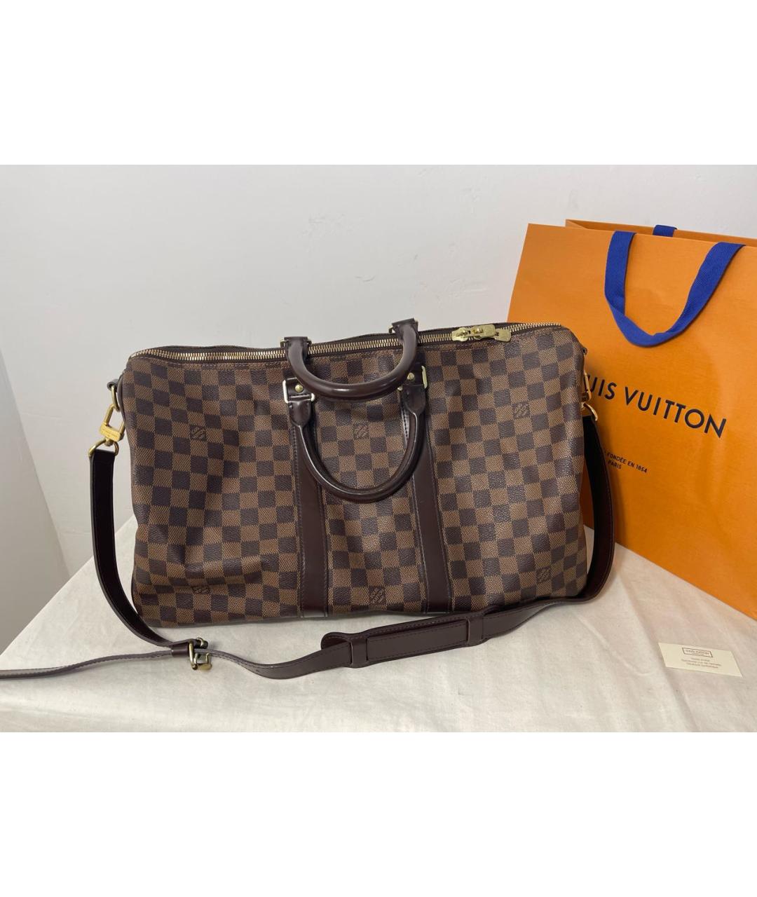 LOUIS VUITTON Коричневая дорожная/спортивная сумка, фото 9