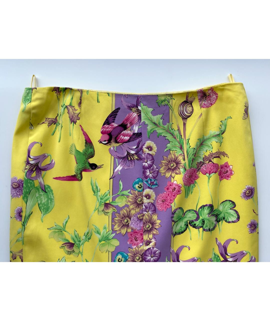 VERSACE Мульти шелковая юбка миди, фото 5