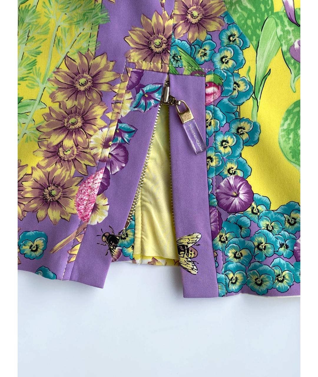 VERSACE Мульти шелковая юбка миди, фото 7