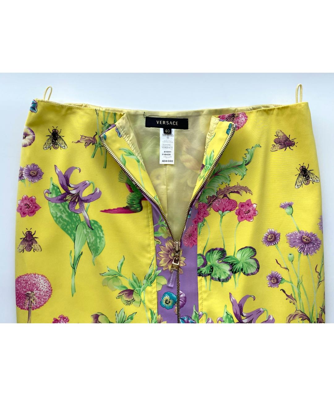 VERSACE Мульти шелковая юбка миди, фото 4