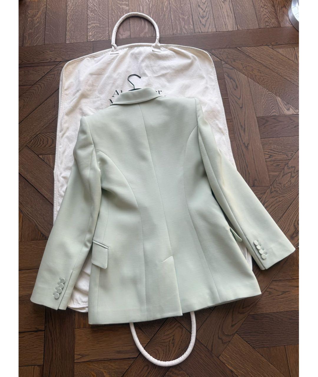 ALEXANDER MCQUEEN Зеленый шерстяной костюм с брюками, фото 3
