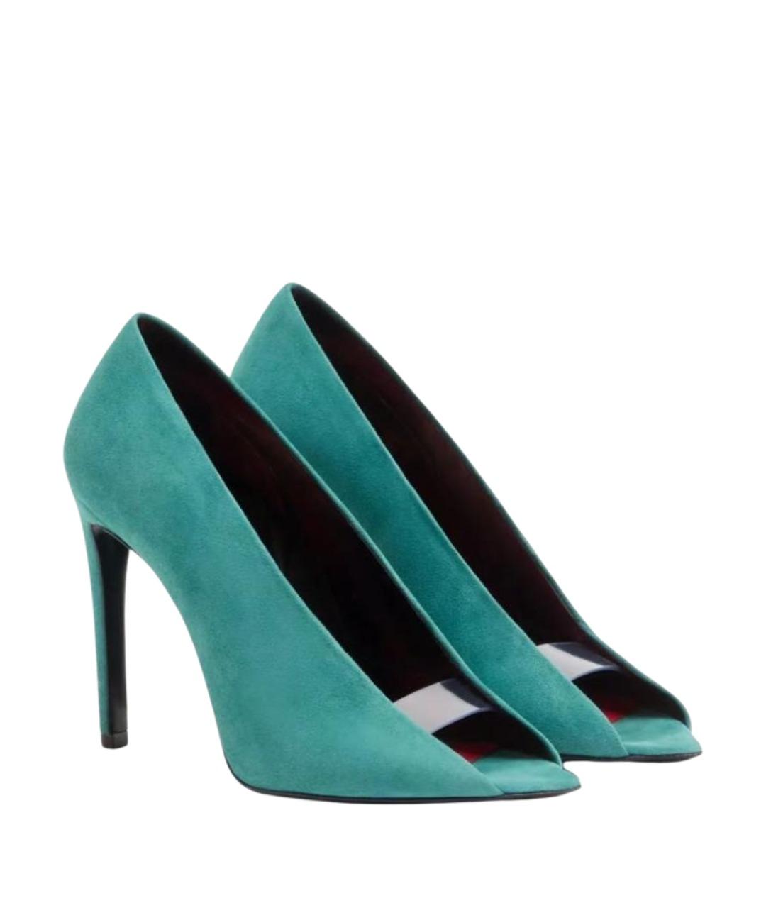 VALENTINO Бирюзовые замшевые босоножки, фото 1