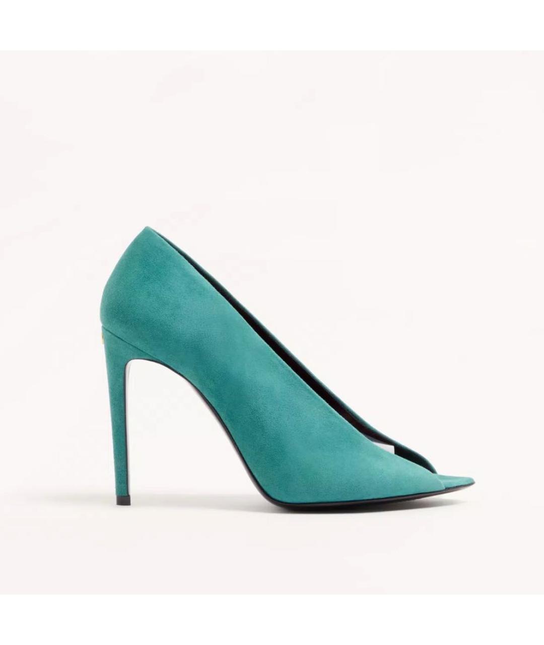 VALENTINO Бирюзовые замшевые босоножки, фото 4