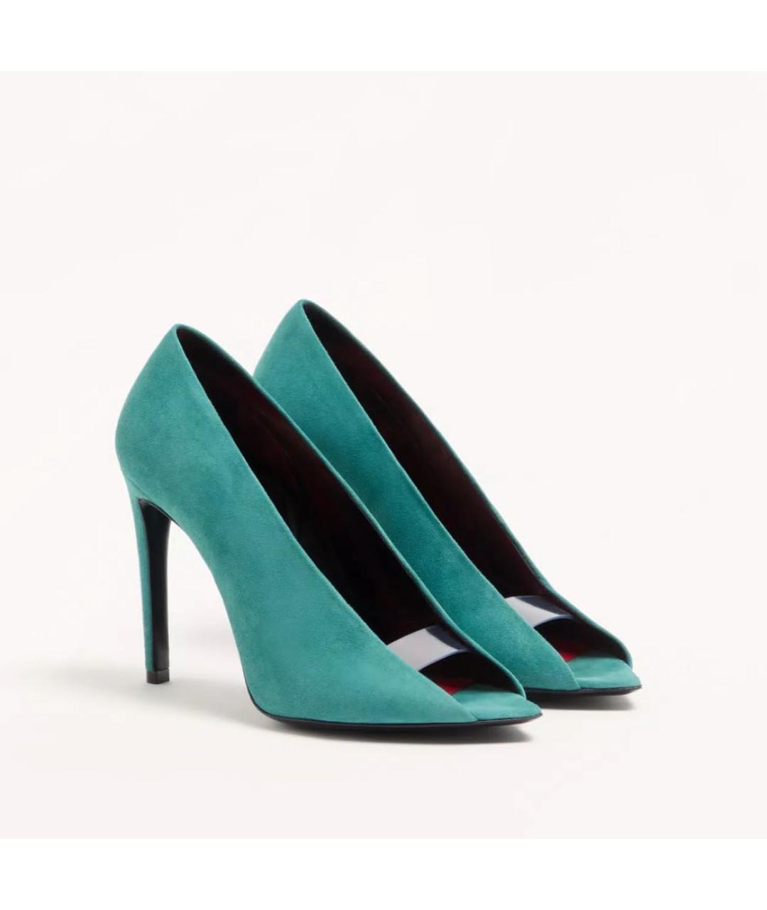 VALENTINO Бирюзовые замшевые босоножки, фото 6