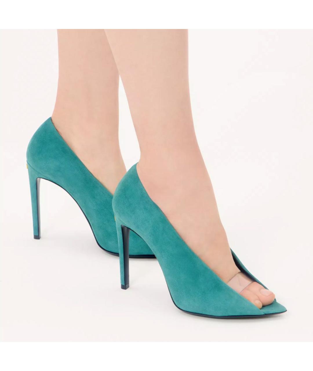 VALENTINO Бирюзовые замшевые босоножки, фото 5