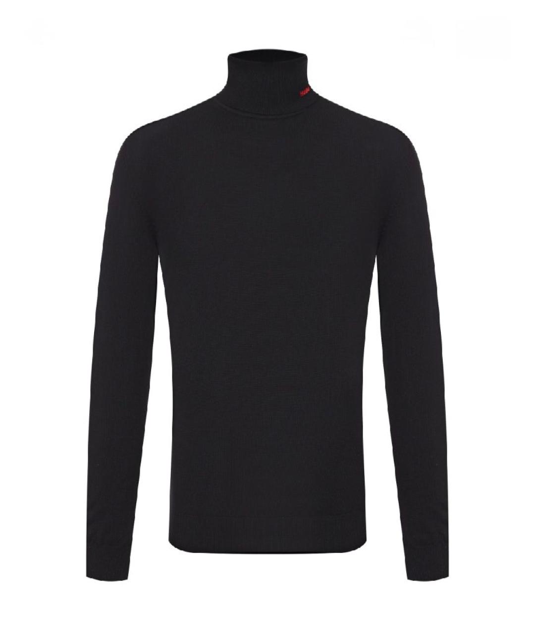 HUGO Черная шерстяная водолазка, фото 1