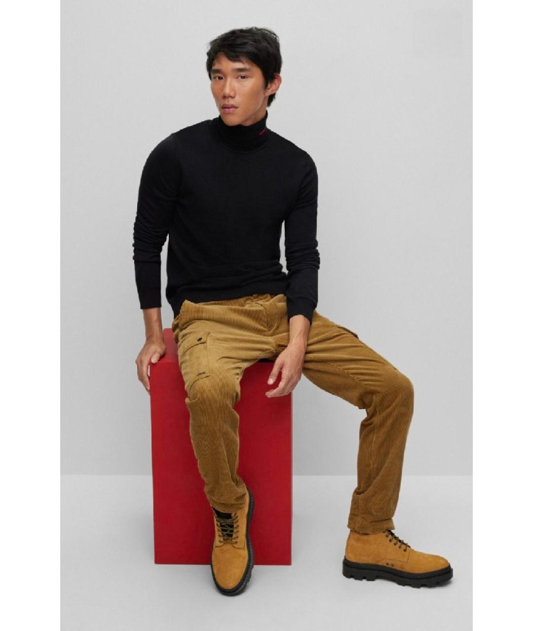 HUGO Черная шерстяная водолазка, фото 4