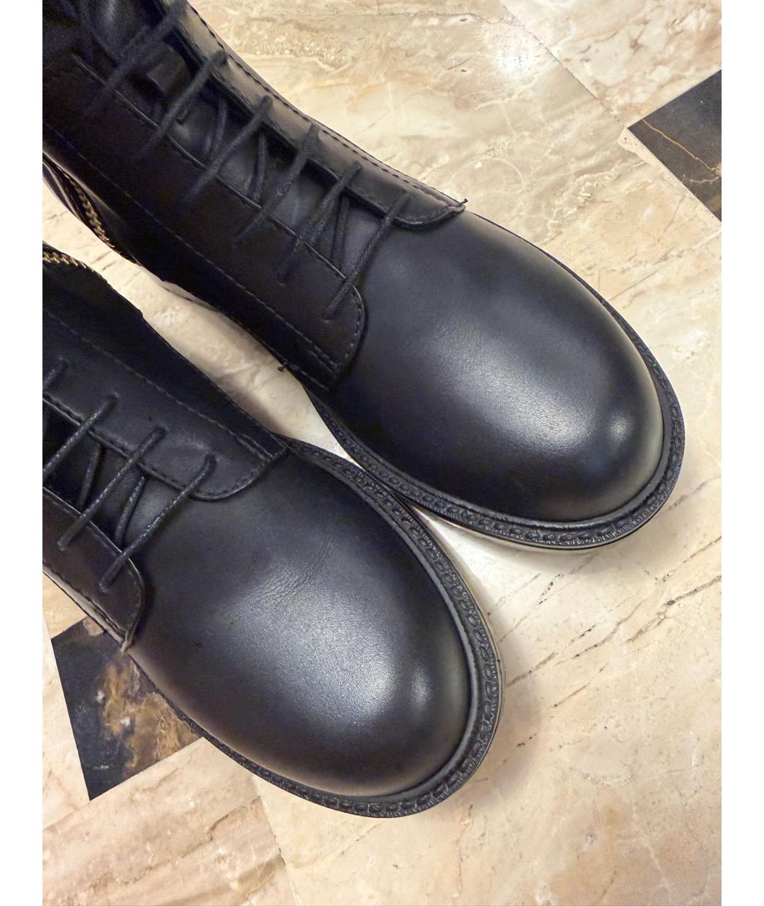 VERSACE Черные кожаные сапоги, фото 3