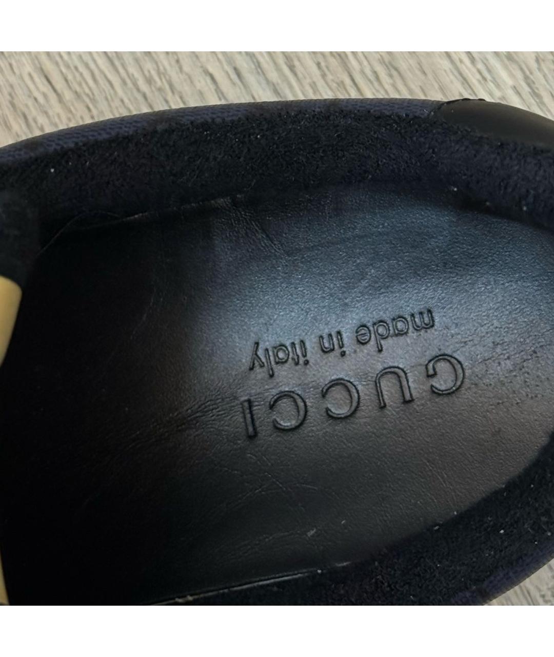 GUCCI Темно-синие кожаные низкие кроссовки / кеды, фото 6