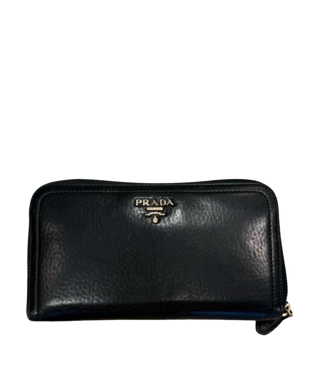 PRADA Черный кожаный кошелек, фото 1