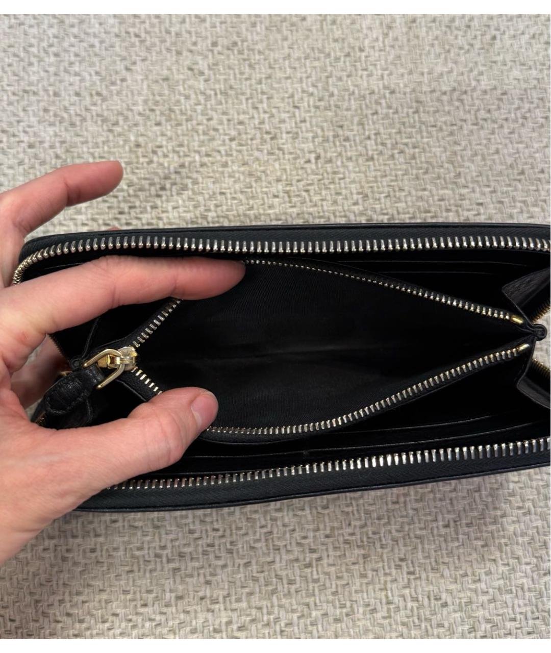 PRADA Черный кожаный кошелек, фото 7