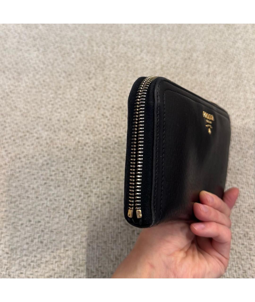 PRADA Черный кожаный кошелек, фото 2