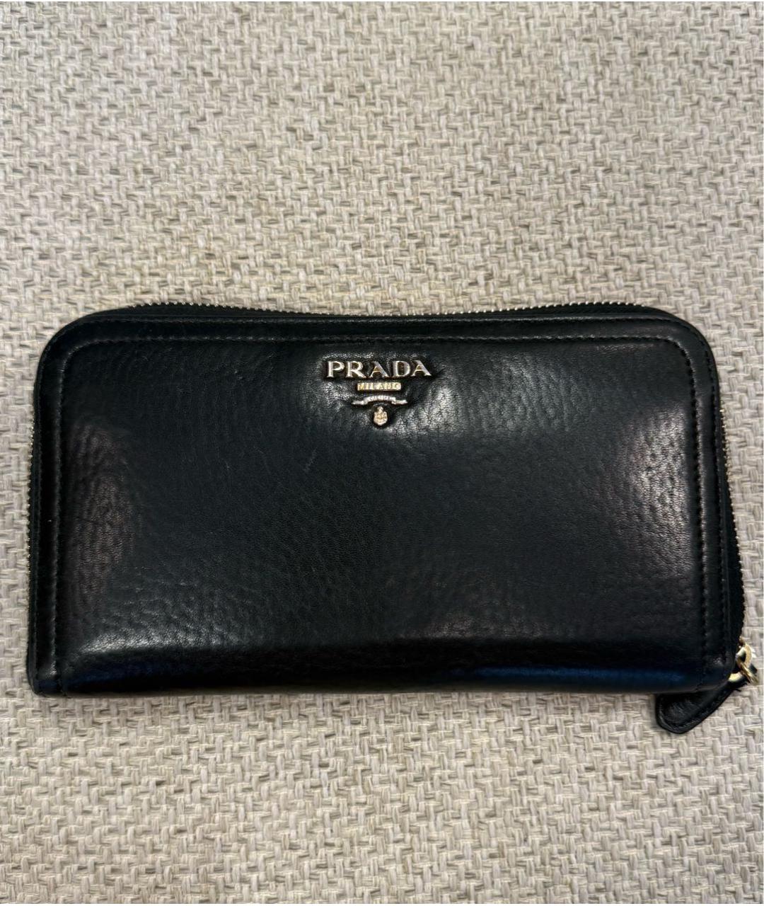 PRADA Черный кожаный кошелек, фото 8