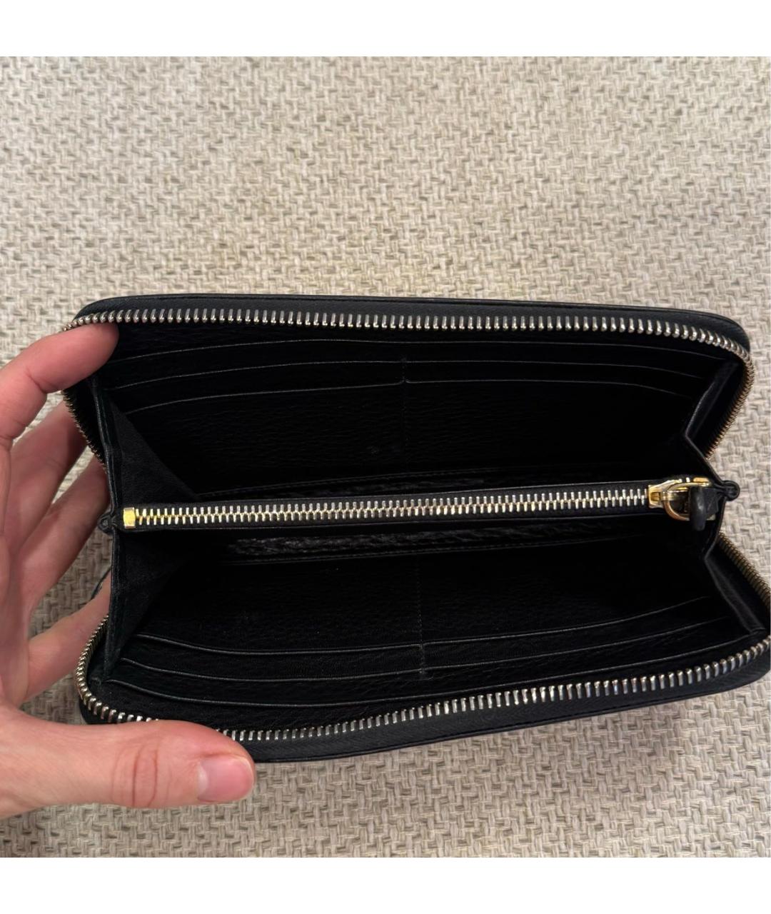 PRADA Черный кожаный кошелек, фото 3