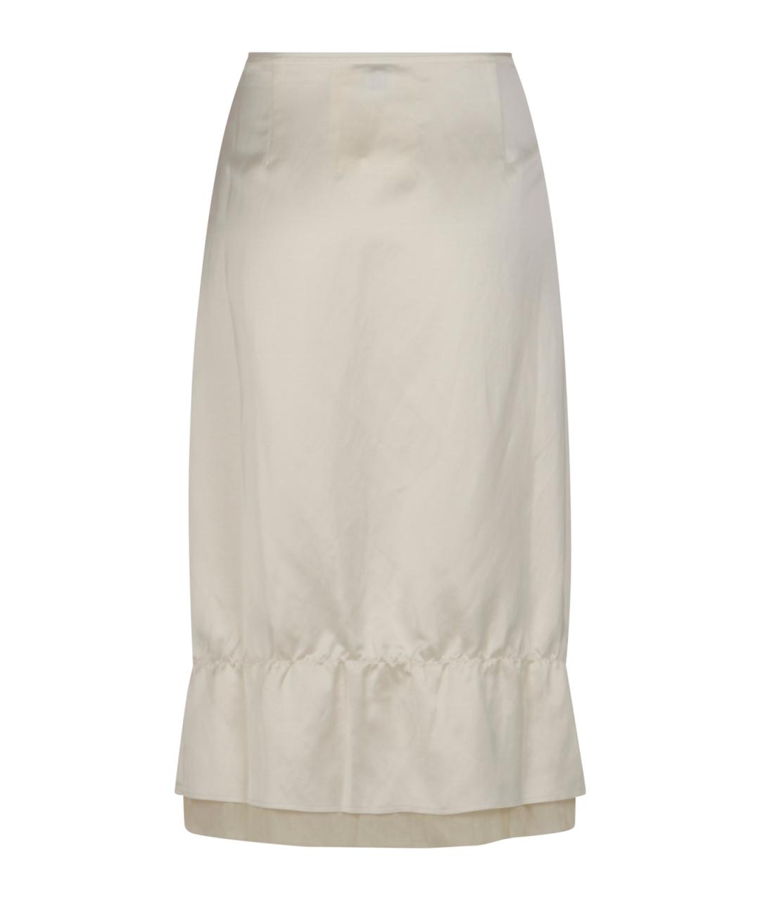 TOTEME Белая вискозная юбка миди, фото 2