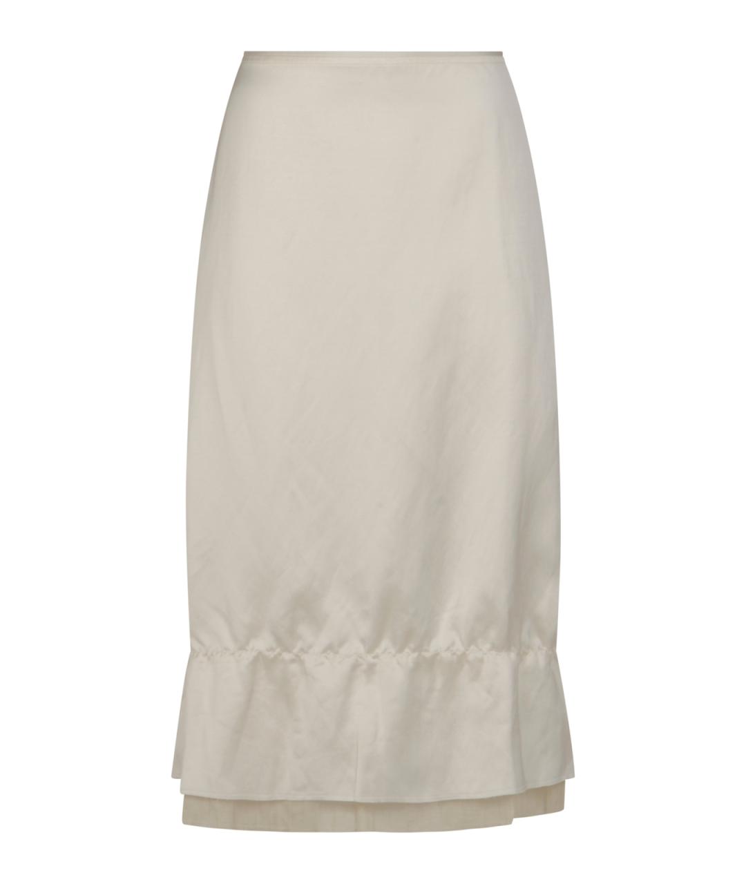 TOTEME Белая вискозная юбка миди, фото 1