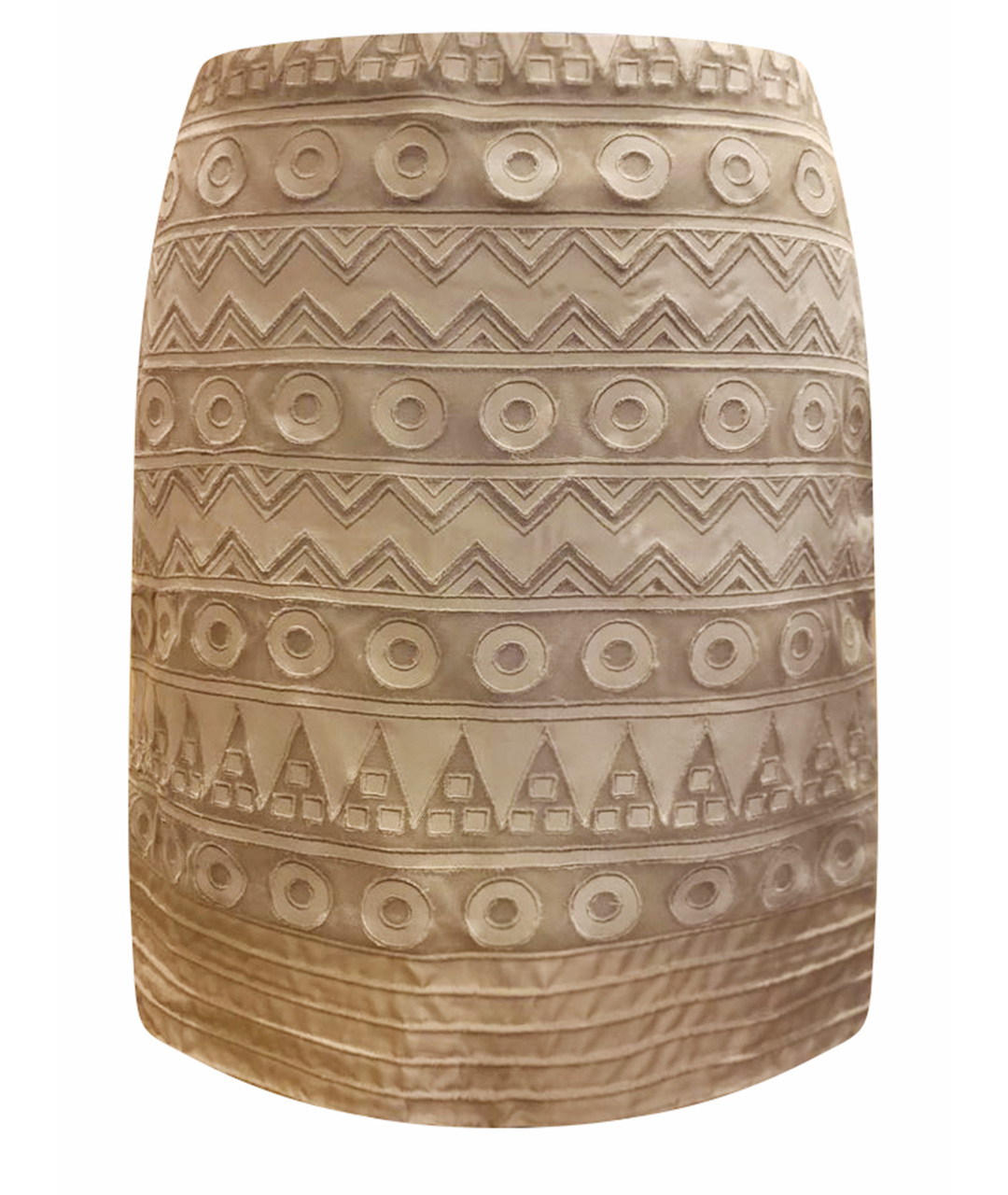 NICOLE MILLER Бежевая шелковая юбка мини, фото 1