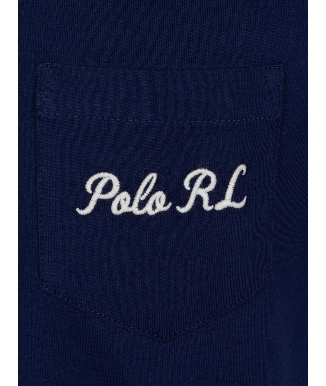 POLO RALPH LAUREN Синяя хлопковая футболка, фото 3