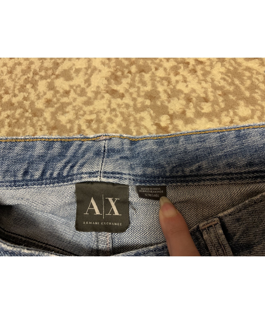 ARMANI EXCHANGE Синие хлопковые прямые джинсы, фото 2