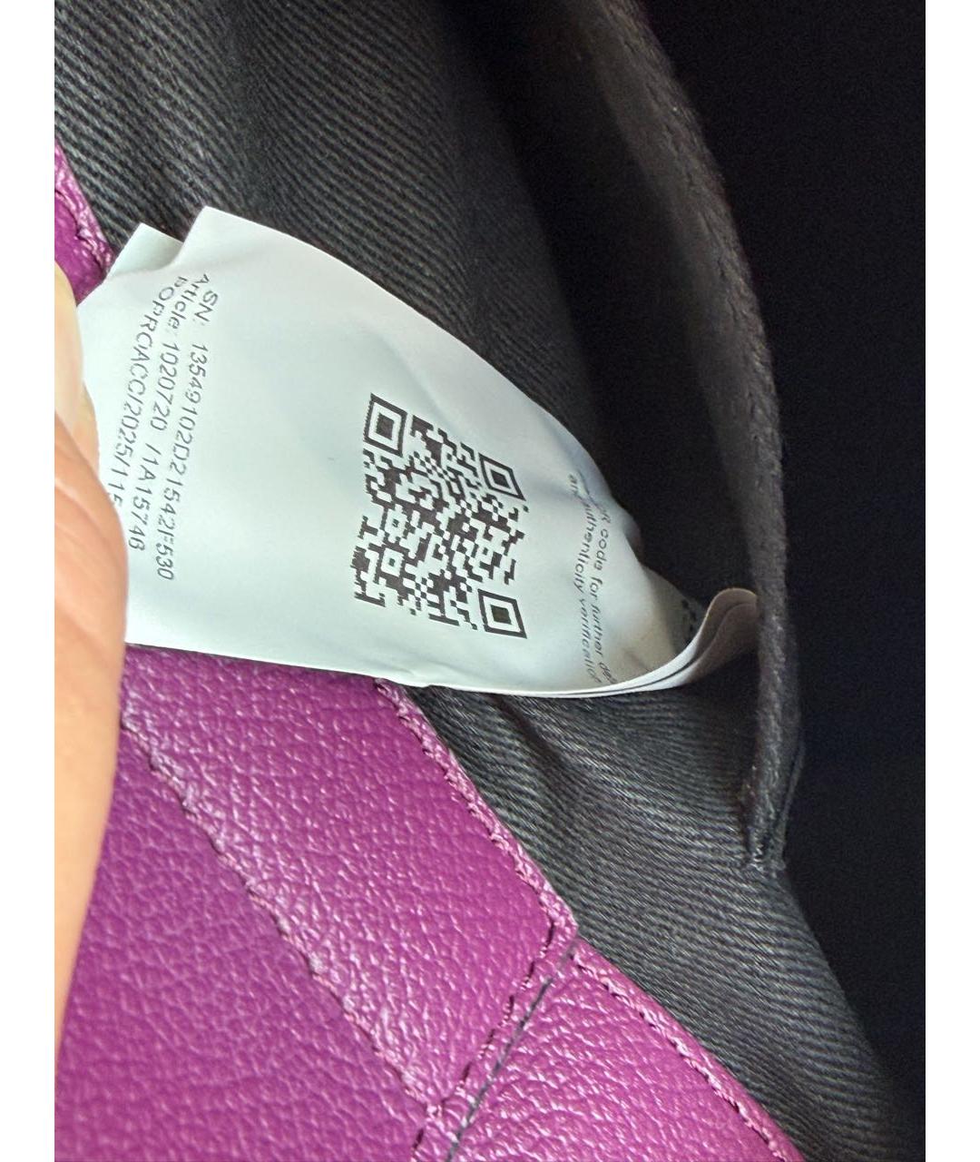 VERSACE COLLECTION Фиолетовая кожаная сумка через плечо, фото 8