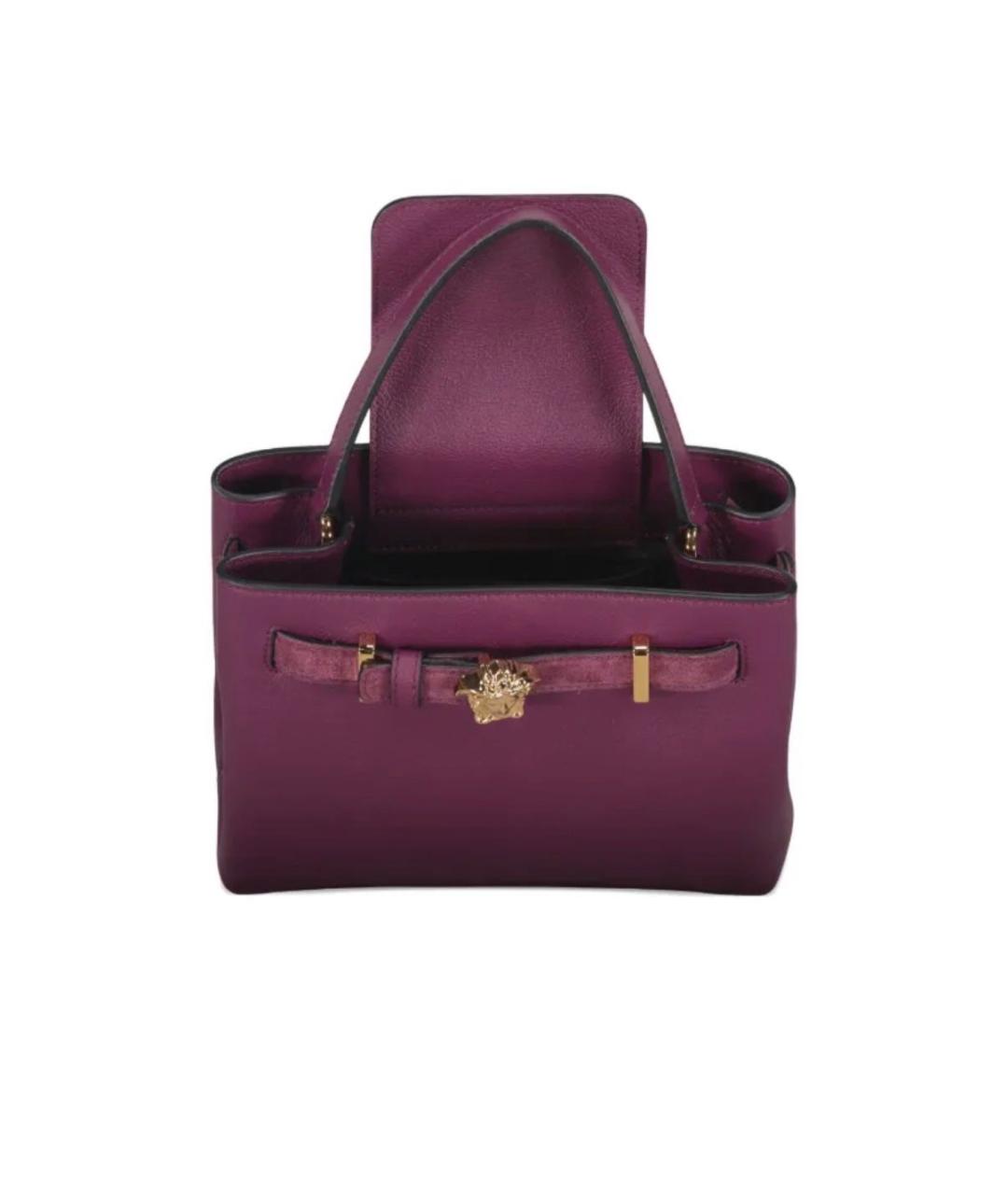 VERSACE COLLECTION Фиолетовая кожаная сумка через плечо, фото 4
