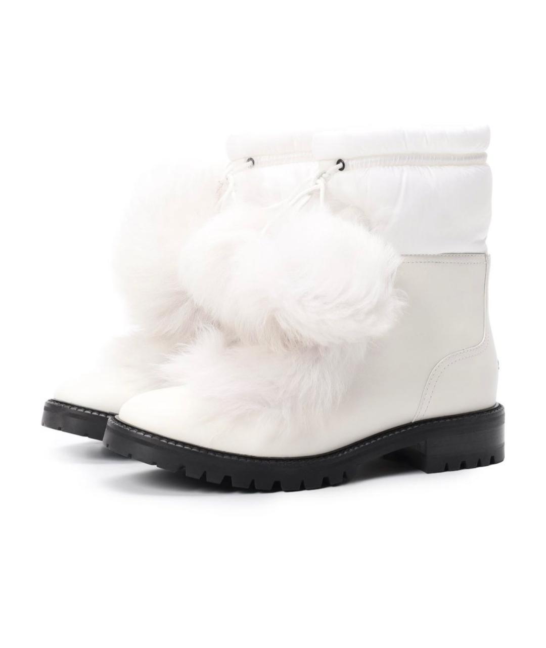 JIMMY CHOO Белые кожаные ботинки, фото 2