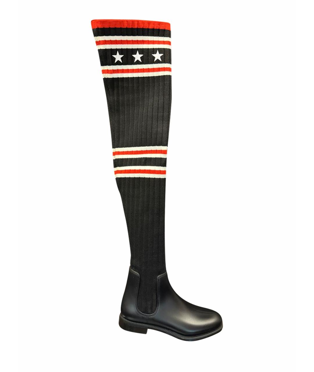 GIVENCHY Черные текстильные ботфорты, фото 1