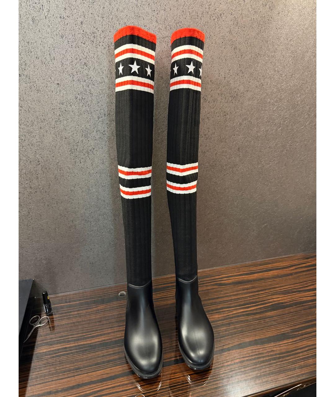 GIVENCHY Черные текстильные ботфорты, фото 2