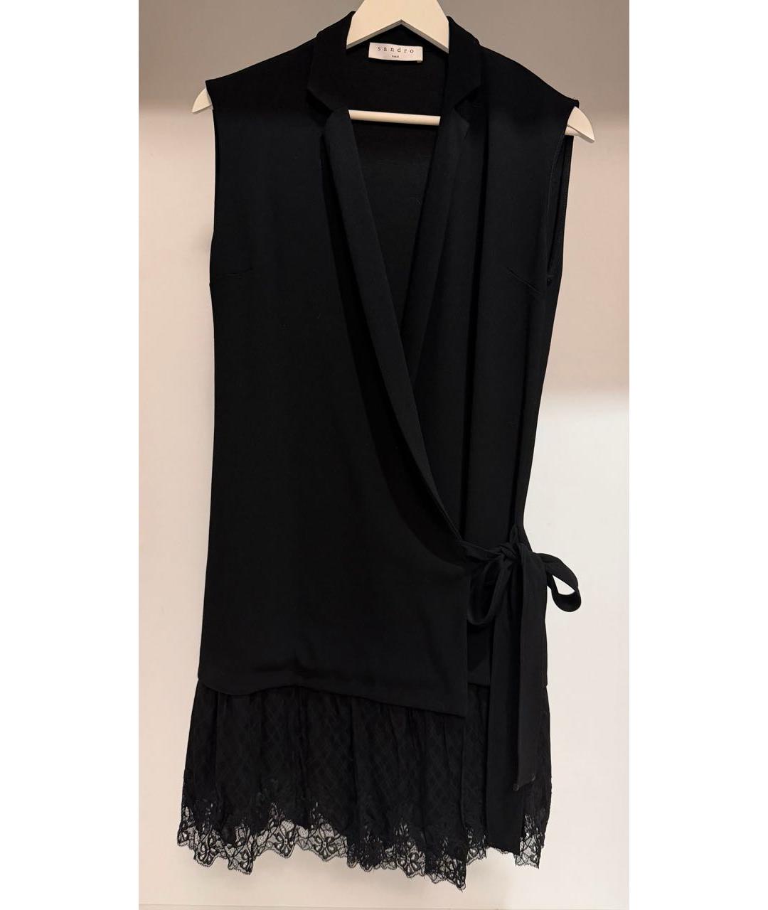 SANDRO Черное ацетатное платье, фото 5
